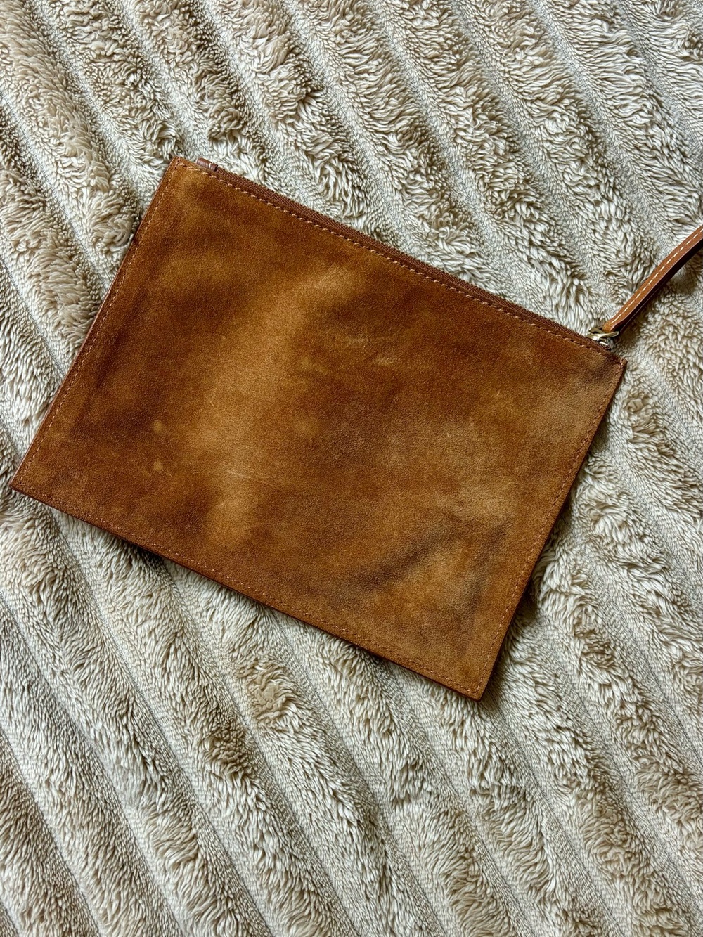 Vince Brown Leather Wristlet Pouch